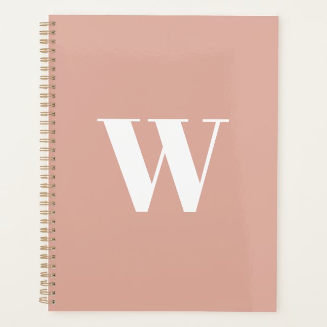 Modernes, rosa rosa Monogramm-Anfangsbuchstaben Planer (Vorderseite)