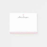 Modernes Rosa Stripe Herz Girl Hübsches Drehbuch