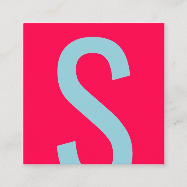 Modernes rosa und blau einzigartiges, fett formati quadratische visitenkarte (Vorderseite)