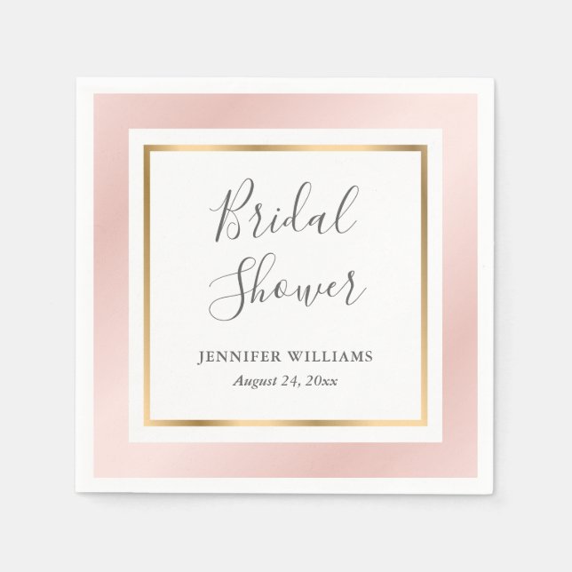Modernes Rosa und Gold Brautparty Napkins Serviette (Vorderseite)