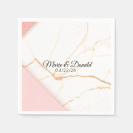 Modernes Rosa- und Gold-Glitzer Serviette