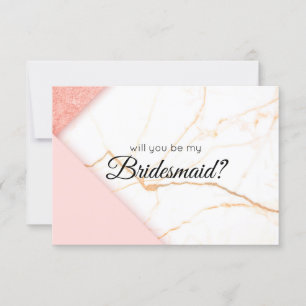 Modernes Rosa und Gold werden Sie meine Brautjungf