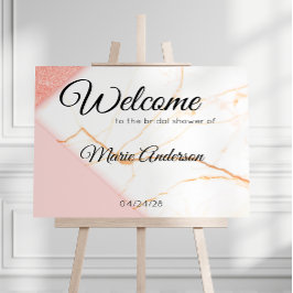 Modernes rosa und goldenes Marmorduschplakat Poster