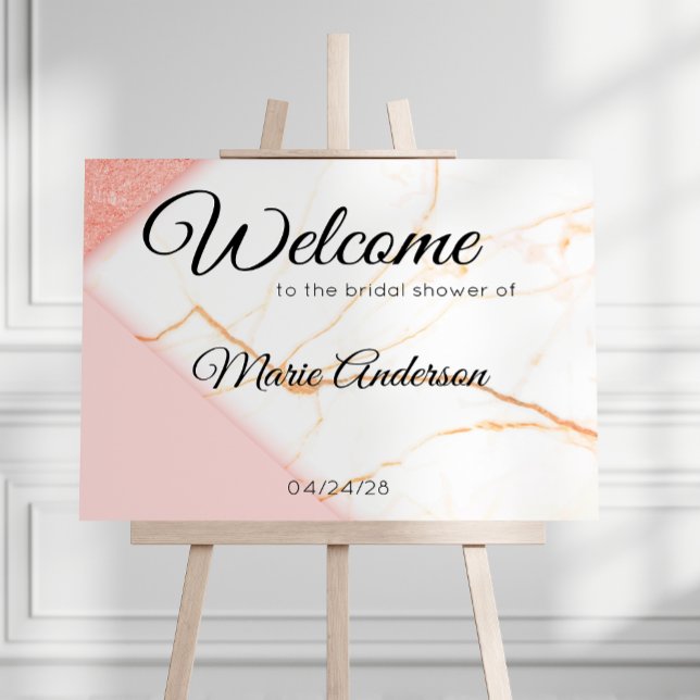 Modernes rosa und goldenes Marmorduschplakat Poster (Von Creator hochgeladen)