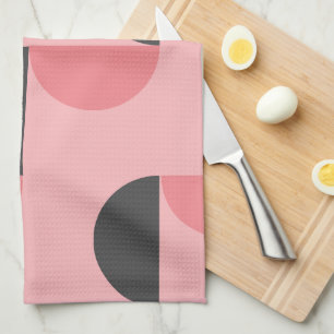 Modernes Rosa und Grau des Mittelalters Geschirrtuch