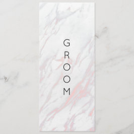 Modernes rosa und graues Marmor - Sign für den Sit Menükarte