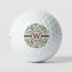 Modernes rosa und grünes Punktmuster Golfball