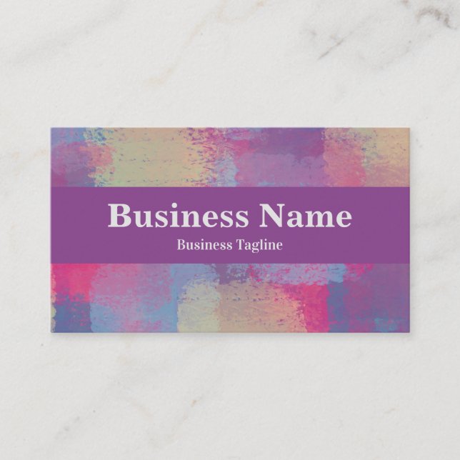 Modernes, rosa und Lila Patchwork Abstraktes Desig Visitenkarte (Vorderseite)