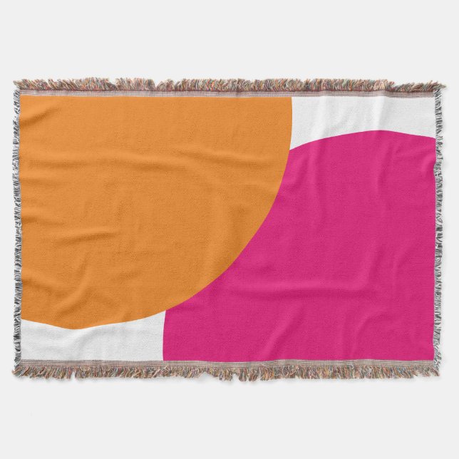 Modernes Rosa und Orange Abstrakt Decke (Vorderseite)