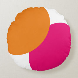 Modernes Rosa und Orange Abstrakt Rundes Kissen