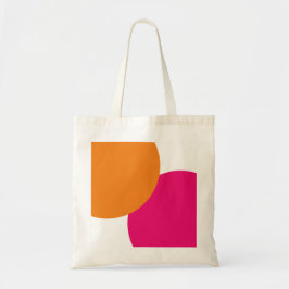 Modernes Rosa und Orange Abstrakt Tragetasche