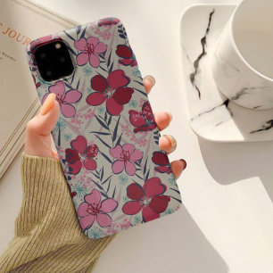 Modernes Rosa und Rote Blüten Case-Mate iPhone Hülle