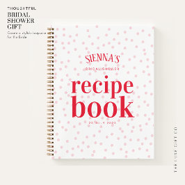 Modernes Rosa und Rotes Brautparty Rezept Buch