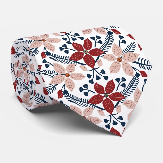 Modernes rosa und rotes Muster Krawatte (Gerollt)