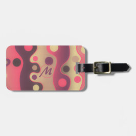 Modernes rosa Wavy Art Design personalisiert Gepäc Gepäckanhänger