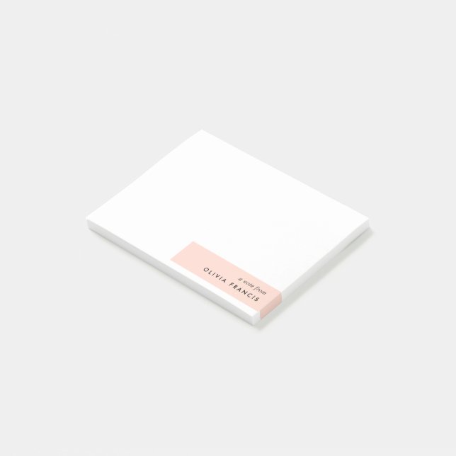 Modernes Rosa Weibchen Minimalistisch einfach Post-it Klebezettel (angewinkelt)
