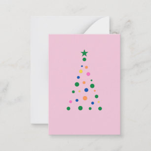 Modernes, rosa Weihnachtsbaum - individuelles Budg Mitteilungskarte
