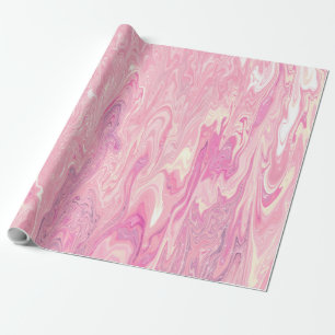 Modernes, rosa weißes Marmorgemälde, abstraktes  Geschenkpapier