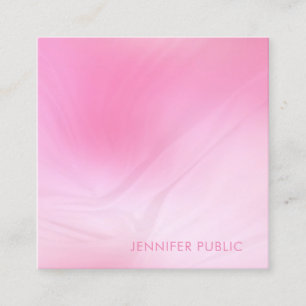 Modernes rosa weißes Template elegant Beruflich Quadratische Visitenkarte