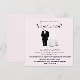 Modernes Rosa Wir Got Verheiratet! Hochzeit Ankündigung