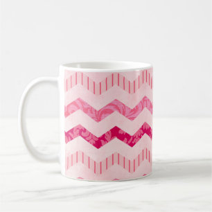 Modernes rosa Zickzack Muster Kaffeetasse
