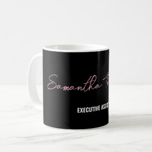 Modernes, rosafarbenes Minimalistisches Script Kaffeetasse