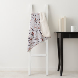 Modernes, rosafarbenes Terrazzo-Muster Sherpadecke