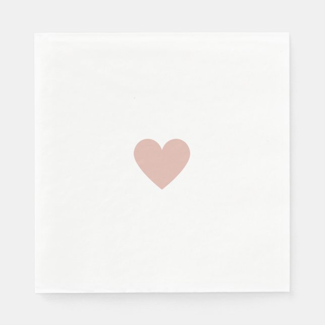 Modernes Rosatinherz Elegante Liebe Chic Custom Serviette (Vorderseite)