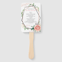 Modernes Rose Gold Geometric Wedding Programm Fächer