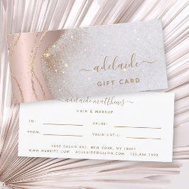 Modernes Rose Gold Glitzer Stylist Geschenkgutsche