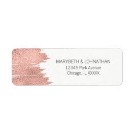 Modernes Rose Gold Pinselstrich Hochzeitsplatz