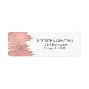 Modernes Rose Gold Pinselstrich Hochzeitsplatz