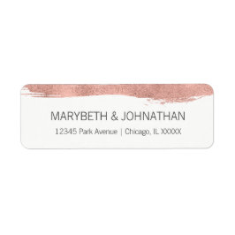 Modernes Rose Gold Pinselstrich Hochzeitsplatz