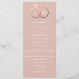 Modernes Rose Gold Rings Custom Wedding Programm