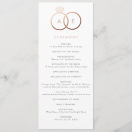 Modernes Rose Gold Rings Custom Wedding Programm