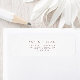 Modernes Rose Gold Script Rücksendeadresse