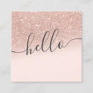 Modernes RosengoldGlitter ombre erröten Rosa hall Quadratische Visitenkarte