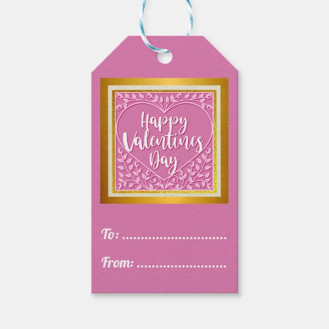 Modernes Rosenherz Romantische Valentine Geschenkanhänger (Vorderseite)