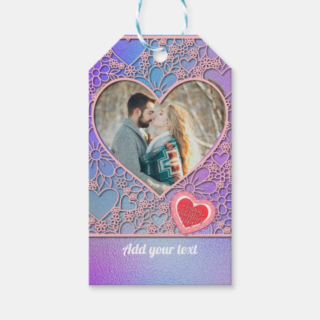 Modernes Rosenherz Romantische Valentine Geschenkanhänger (Vorderseite)
