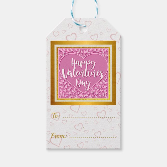 Modernes Rosenherz Romantische Valentine Geschenkanhänger (Vorderseite)