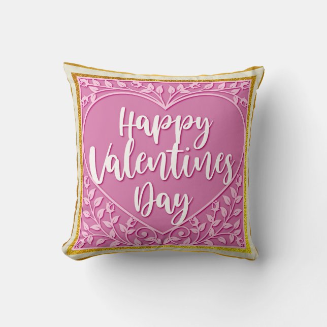 Modernes Rosenherz Romantische Valentine Kissen (Vorderseite)