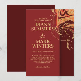 Modernes Rot und Beige abstrakt. Einladung zur Hoc