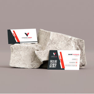 Modernes Rot und Dunkel Visitenkarte