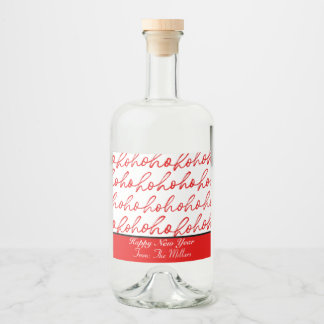 Modernes Rot-Weiß-Weihnachtsmuster Alkoholflaschenetikett