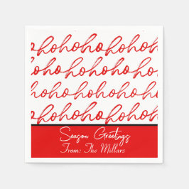 Modernes Rot-Weiß-Weihnachtsmuster Serviette