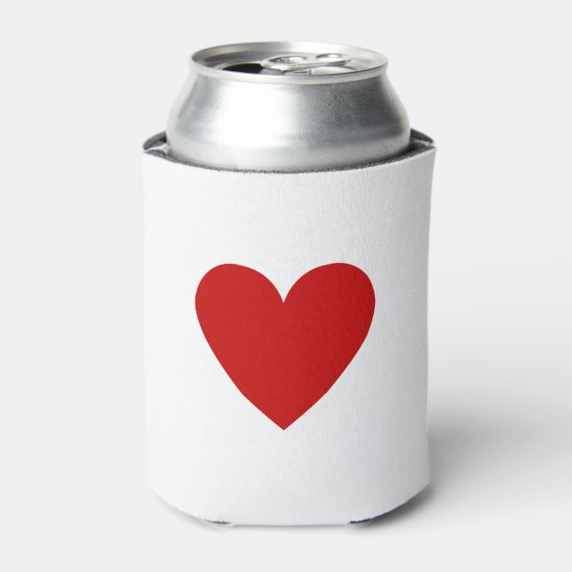 Modernes Rotes Herz Einfache Liebe Minimalistisch  Dosenkühler (Kanne Vorderseite)