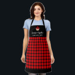 Modernes, rotes kariertes berufliches Bäckerchen Schürze<br><div class="desc">Moderne rustikale rote Büffel karierte,  berufliche Business Bäckerei Schürze. Fügen Sie Ihr eigenes Bild oder Logo und Namen und Text zu personalisieren.</div>