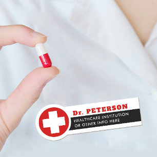 Modernes Rotes-Kreuz-Medizin-Gesundheits-Arzt-Name Namensschild