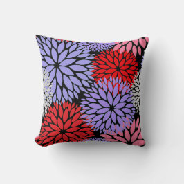 Modernes Rotes Lila Rosa Dahlia Kissen