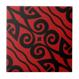 Modernes rotes Muster Fliese